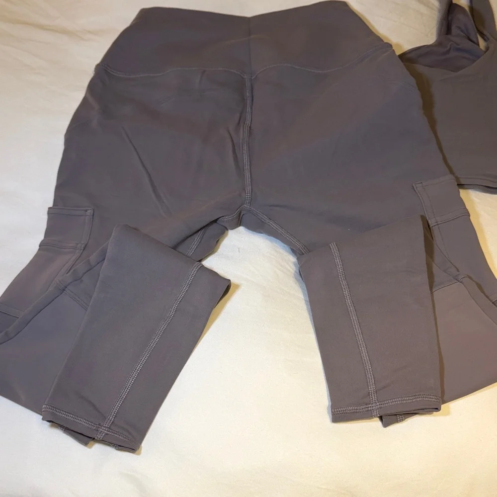 ALO Yoga Gray Leggings and Top Set - Picture 7 of 8